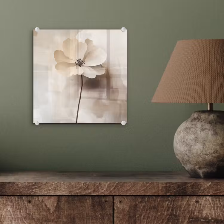 Bloem - Beige - Verf - Schaduw plexiglas 5mm klein -sfeer3