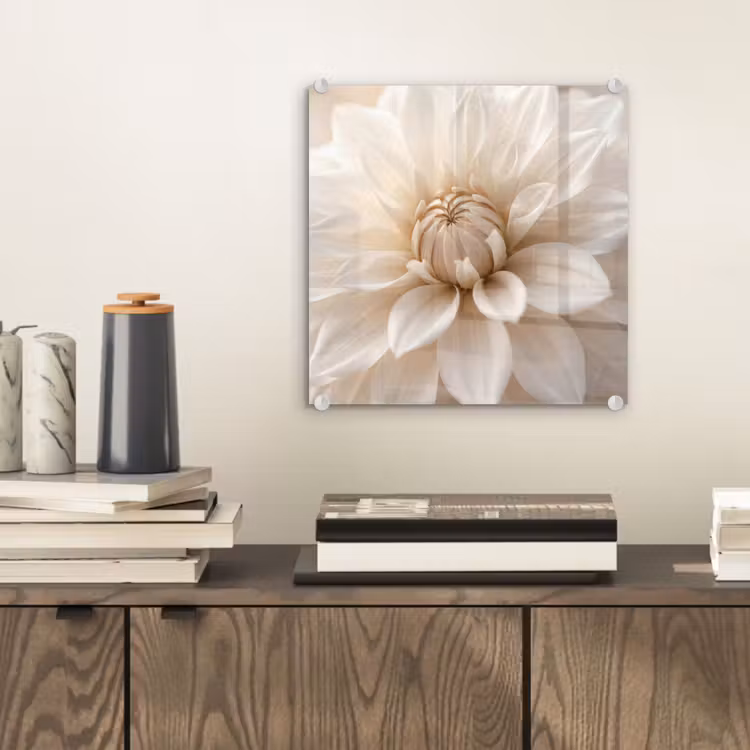 Bloem - Dahlia - Wit plexiglas 5mm klein -sfeer1