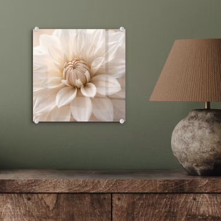 Bloem - Dahlia - Wit plexiglas 5mm klein -sfeer3
