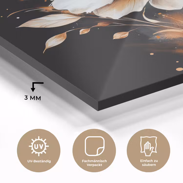 Bloem - Verf - Goud - Graffiti - Modern plexiglas 5mm klein -wsfeer2_DE