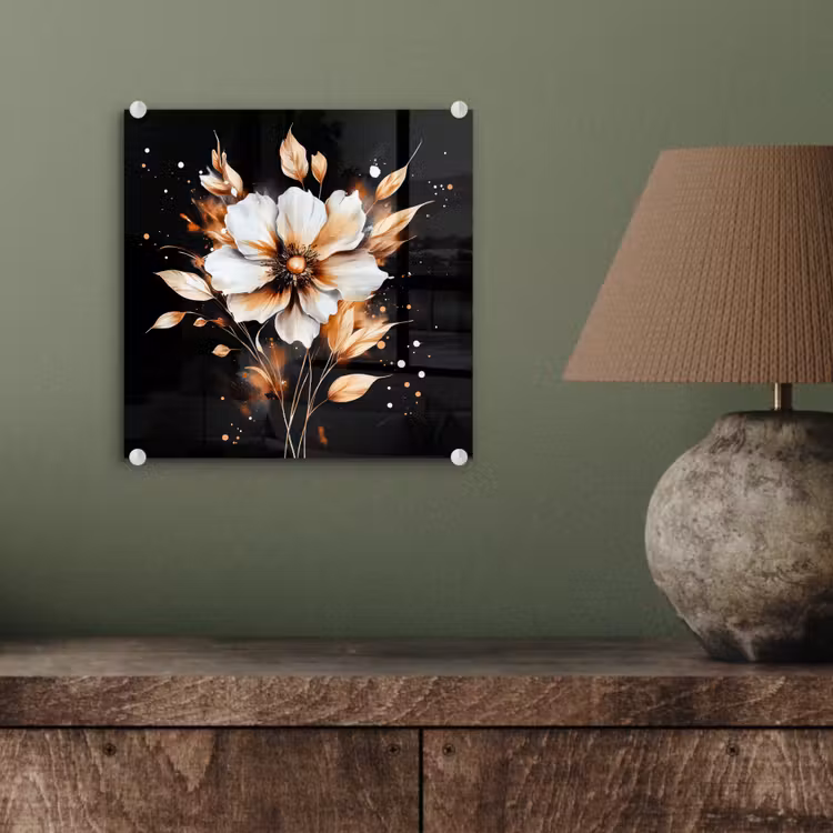 Bloem - Verf - Goud - Graffiti - Modern plexiglas 5mm klein -sfeer3