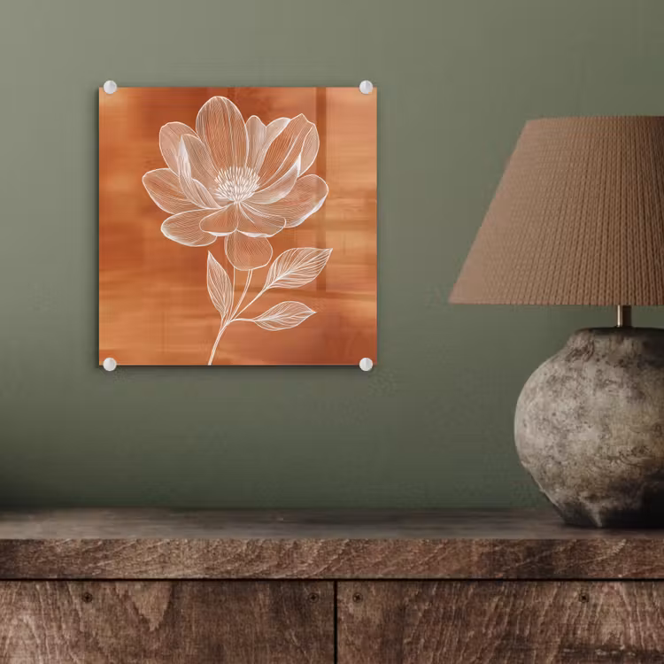 Bloem - Minimalistisch - Wit plexiglas 5mm klein -sfeer3
