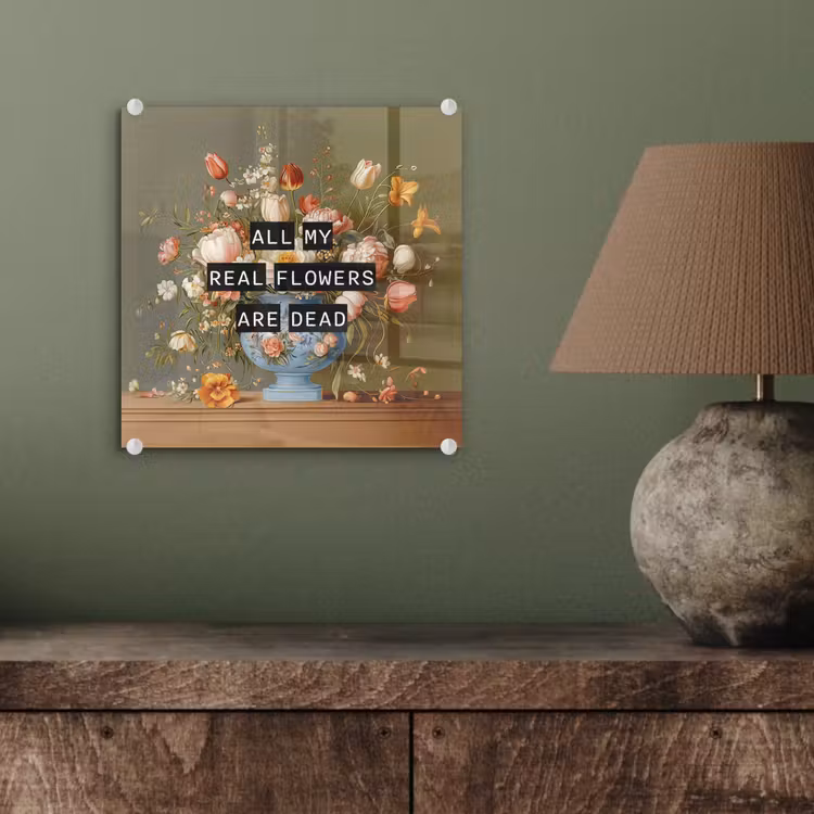Bloem - Quote - Vintage - Art plexiglas 5mm klein -sfeer3
