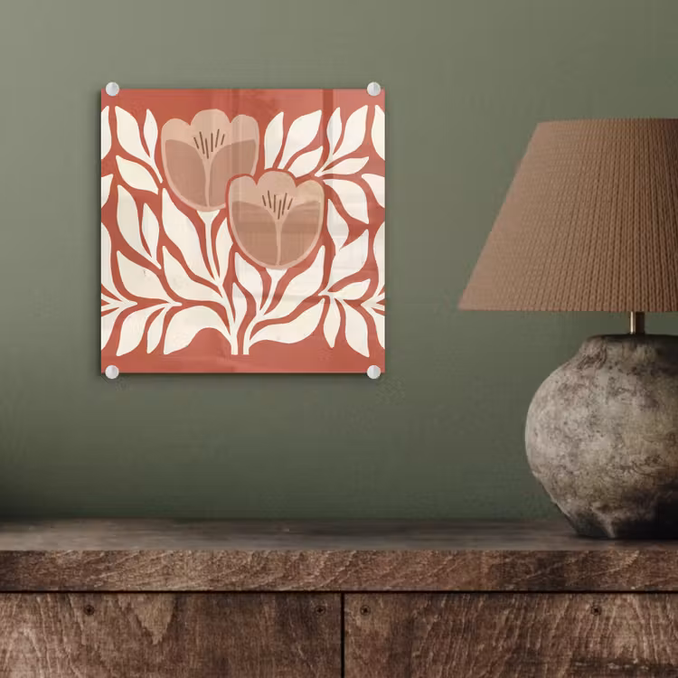 Bloemen - Abstract - Modern - Beige - Natuur plexiglas 5mm klein -sfeer3