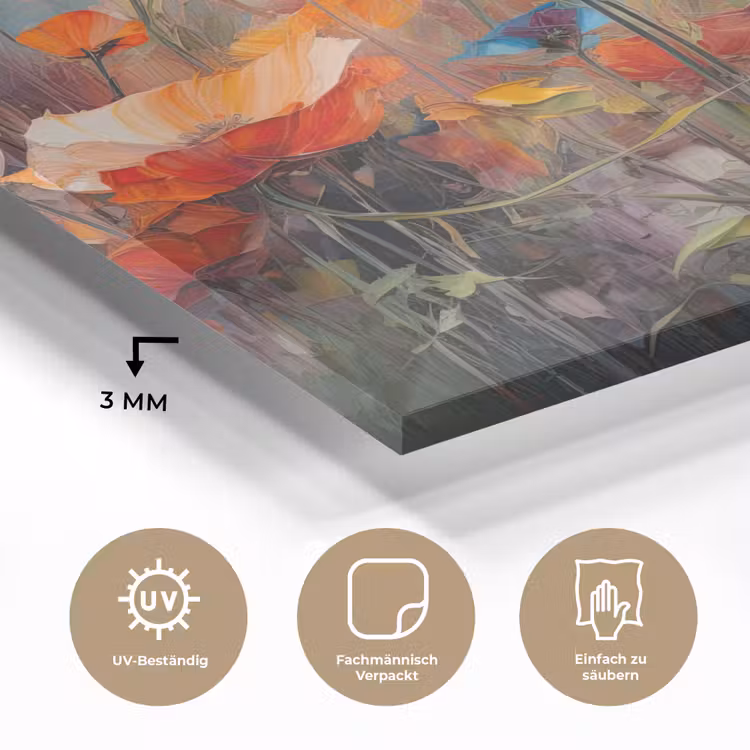 Bloemen - Watercolor - Kunst - Botanisch - Natuur plexiglas 5mm klein -wsfeer2_DE