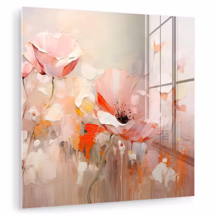 Bloemen - Watercolor - Roze - Abstract - Kunst plexiglas 5mm klein -zzzproduct_nieuw