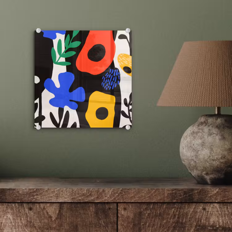 Bloemen - Bladeren - Abstract - Zwart plexiglas 5mm klein -sfeer3