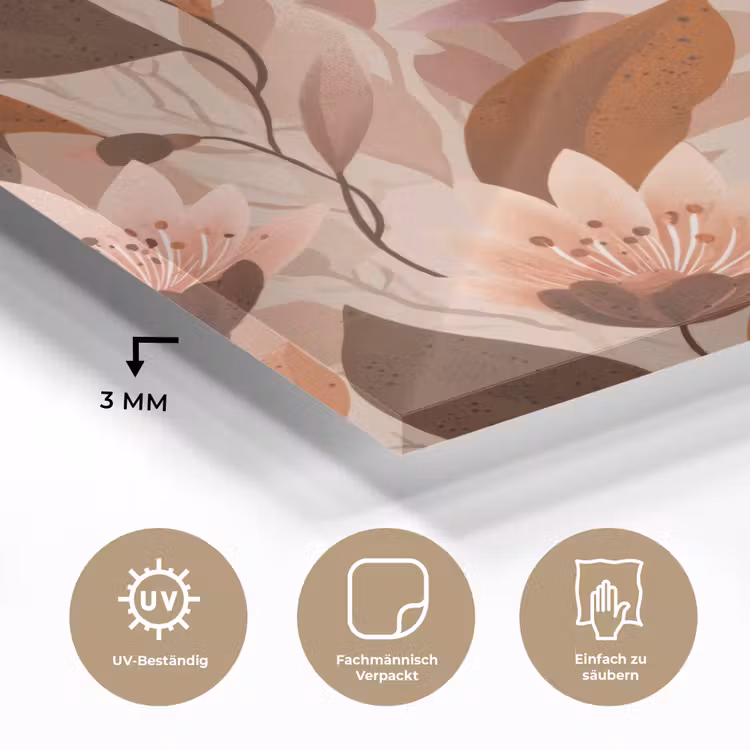 Bloemen - Bladeren - Bruin plexiglas 5mm klein 11 -wsfeer2_DE