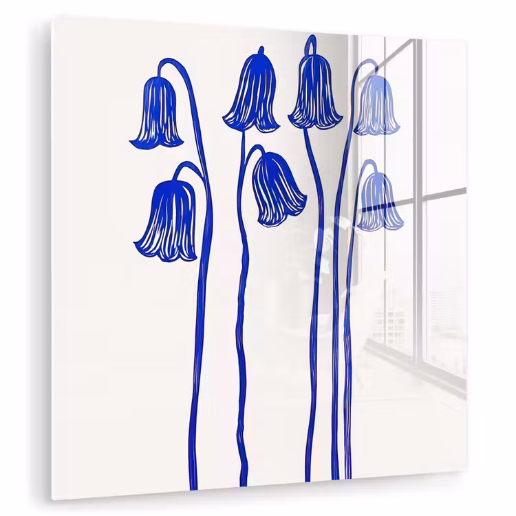 Bloemen - Blauw - Lijnen - Bloemblaadjes plexiglas 5mm klein -zzzproduct_nieuw