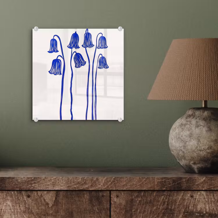 Bloemen - Blauw - Lijnen - Bloemblaadjes plexiglas 5mm klein -sfeer3
