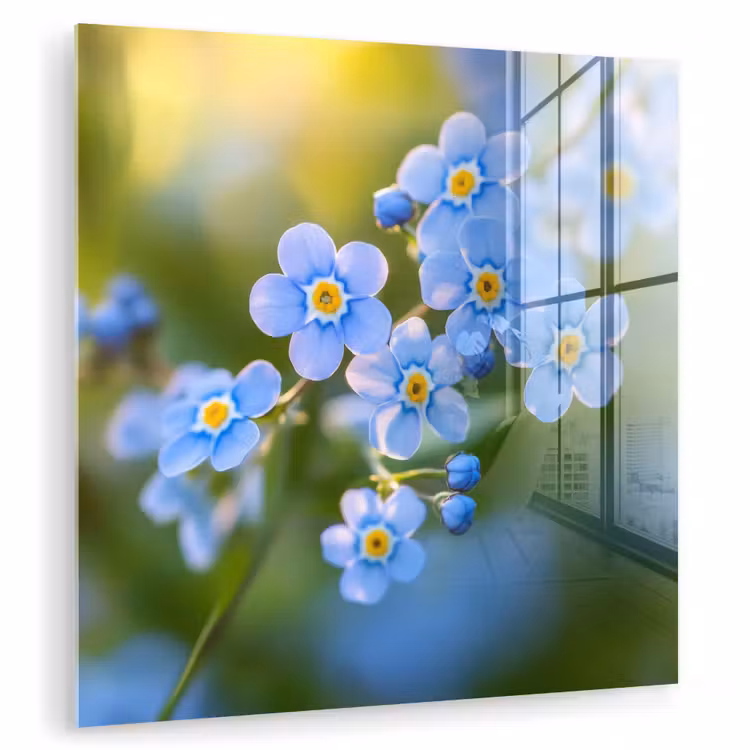 Bloemetjes - Blauw - Vergeet mij nietjes plexiglas 5mm klein -zzzproduct_nieuw