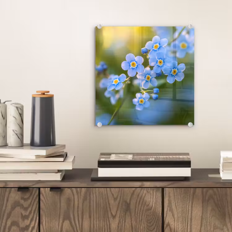 Bloemetjes - Blauw - Vergeet mij nietjes plexiglas 5mm klein -sfeer1