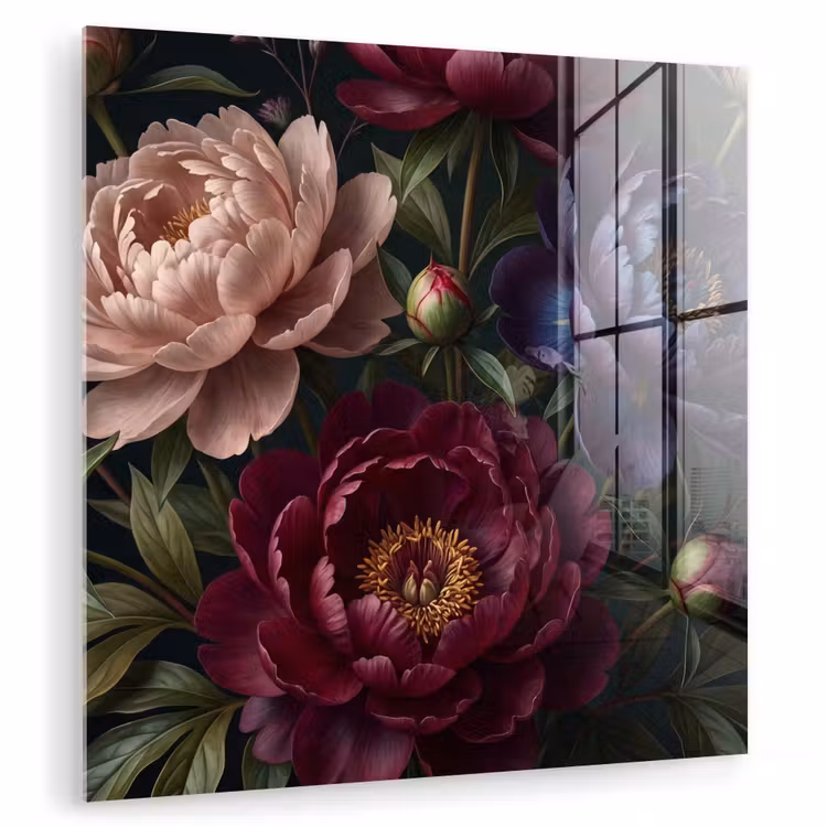 Bloemen - Boeket - Natuur - Modern - Donker plexiglas 5mm klein -zzzproduct_nieuw