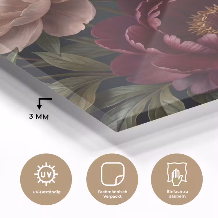 Bloemen - Boeket - Natuur - Modern - Donker plexiglas 5mm klein -wsfeer2_DE