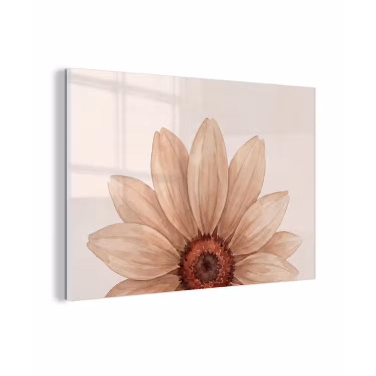Bloemen - Bloemblad - Natuur - Aquarel - Beige plexiglas 5mm klein -zzzproduct_nieuw