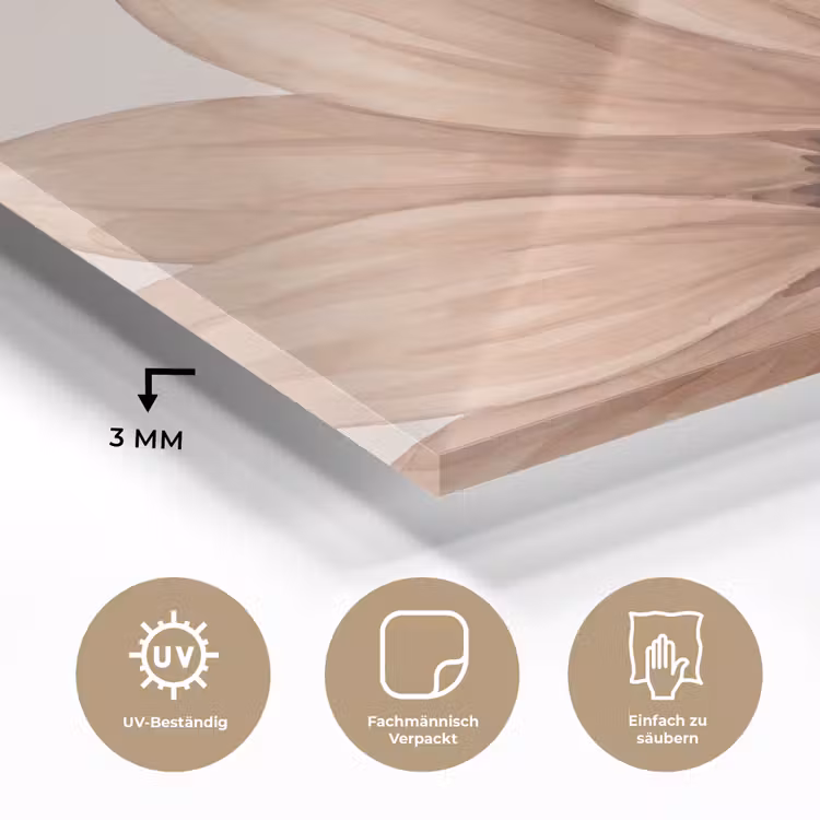 Bloemen - Bloemblad - Natuur - Aquarel - Beige plexiglas 5mm klein -wsfeer2_DE