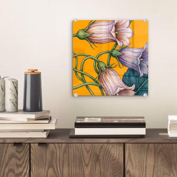 Glasbild - Blumen – Botanik – Gelb - Bloemen - Botanisch - Geel plexiglas 5mm klein