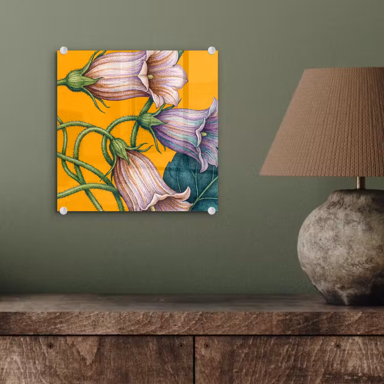 Glasbild - Blumen – Botanik – Gelb - Bloemen - Botanisch - Geel plexiglas 5mm klein