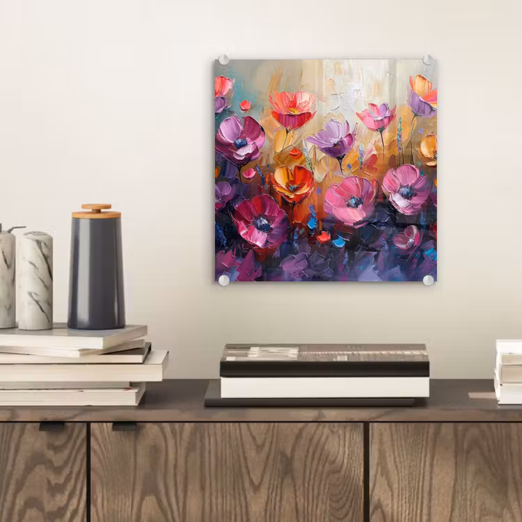 Bloemen - Botanisch - Kunst - Roze - Natuur plexiglas 5mm klein -sfeer1