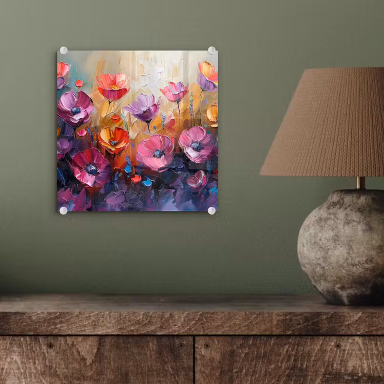 Bloemen - Botanisch - Kunst - Roze - Natuur plexiglas 5mm klein -sfeer3