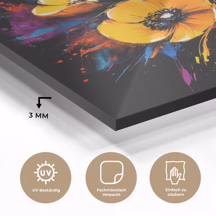 Bloemen - Kleurrijk - Graffiti - Modern - Boeket plexiglas 5mm klein -wsfeer2_DE