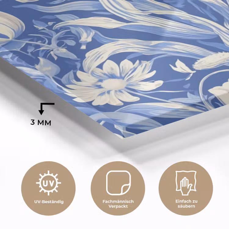 Bloemen - Delfts Blauw - Patroon - Tulp plexiglas 5mm klein -wsfeer2_DE