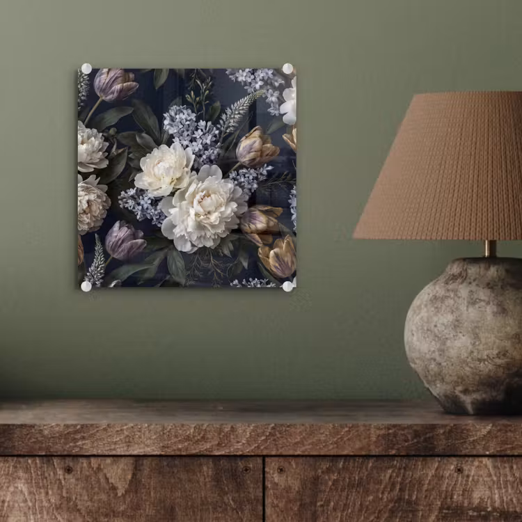 Bloemen - Donker - Elegant - Natuur - Wit plexiglas 5mm klein -sfeer3