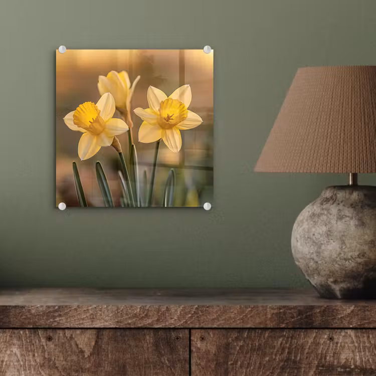 Bloemen - Geel - Wazig plexiglas 5mm klein -sfeer3