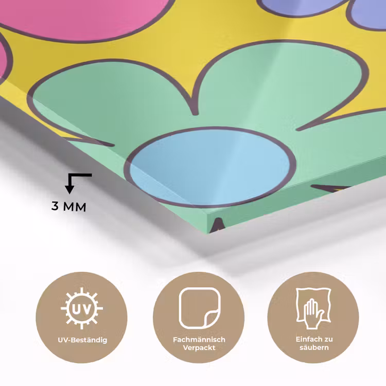 Bloemen - Illustratie - Kleurrijk plexiglas 5mm klein -wsfeer2_DE