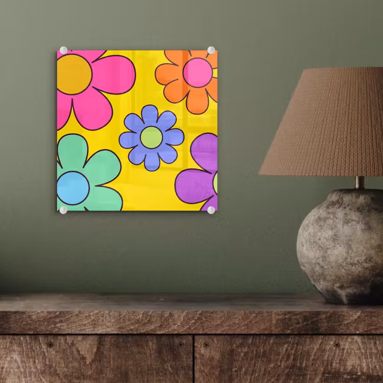 Bloemen - Illustratie - Kleurrijk plexiglas 5mm klein -sfeer3