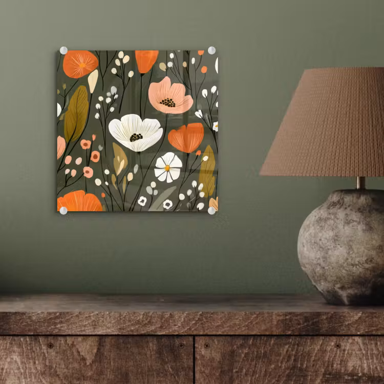 Bloemen - Illustratie - Groen plexiglas 5mm klein -sfeer3