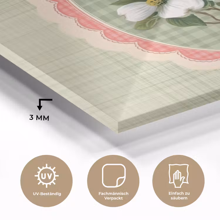 Bloemen - Illustratie - Geruit - Groen plexiglas 5mm klein -wsfeer2_DE