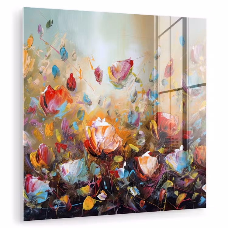 Bloemen - Kunst - Natuur - Olieverf plexiglas 5mm klein -zzzproduct_nieuw