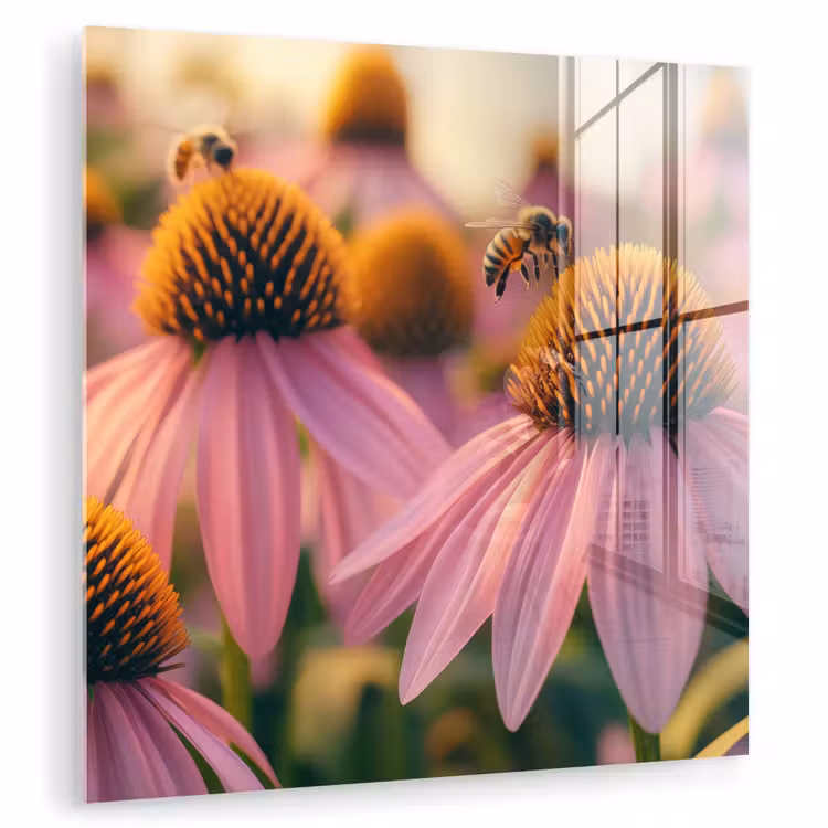 Bloemen - Paars - Bijen plexiglas 5mm klein -zzzproduct_nieuw