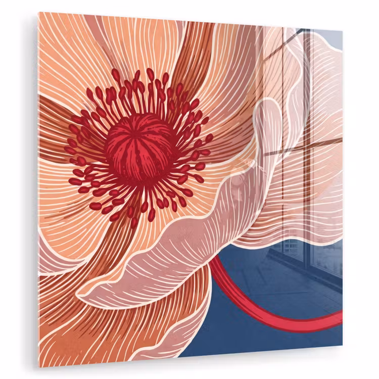 Glasbild - Blumen – Modern – Abstrakt - Bloemen - Modern - Abstract plexiglas 5mm klein