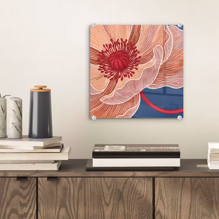 Glasbild - Blumen – Modern – Abstrakt - Bloemen - Modern - Abstract plexiglas 5mm klein