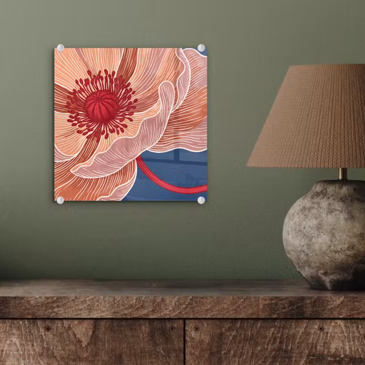 Glasbild - Blumen – Modern – Abstrakt - Bloemen - Modern - Abstract plexiglas 5mm klein