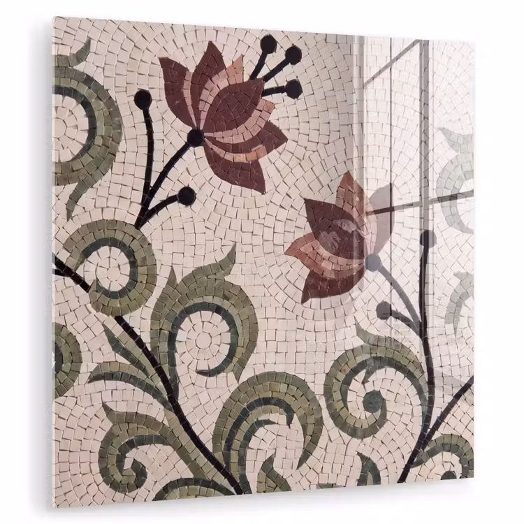 Bloemen - Mozaïek - Patroon - Abstract - Groen plexiglas 5mm klein -zzzproduct_nieuw