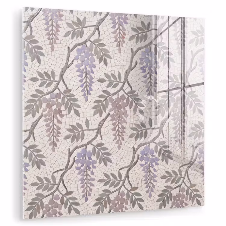 Bloemen - Mozaïek - Natuur - Patroon - Paars plexiglas 5mm klein -zzzproduct_nieuw
