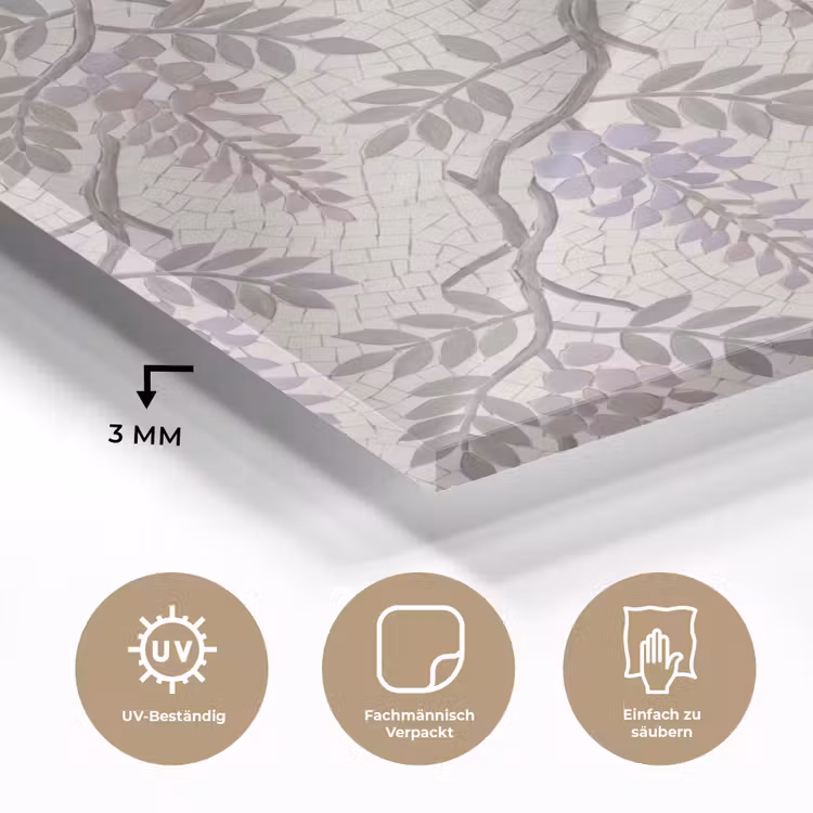 Bloemen - Mozaïek - Natuur - Patroon - Paars plexiglas 5mm klein -wsfeer2_DE