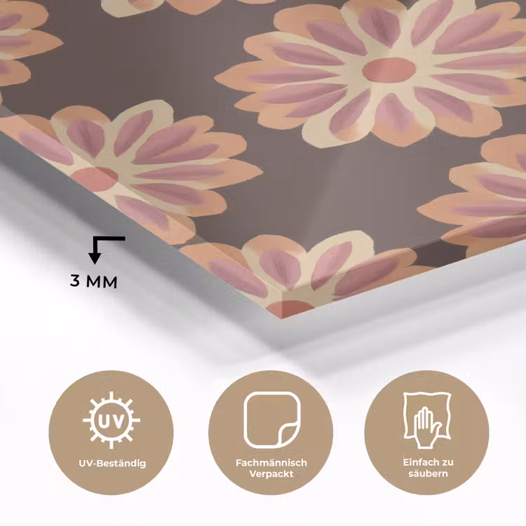 Bloemen - Patroon - Bruin plexiglas 5mm klein 11 -wsfeer2_DE