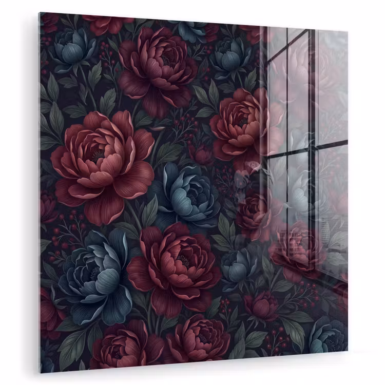 Bloemen - Patroon - Natuur - Klassiek - Donker plexiglas 5mm klein -zzzproduct_nieuw