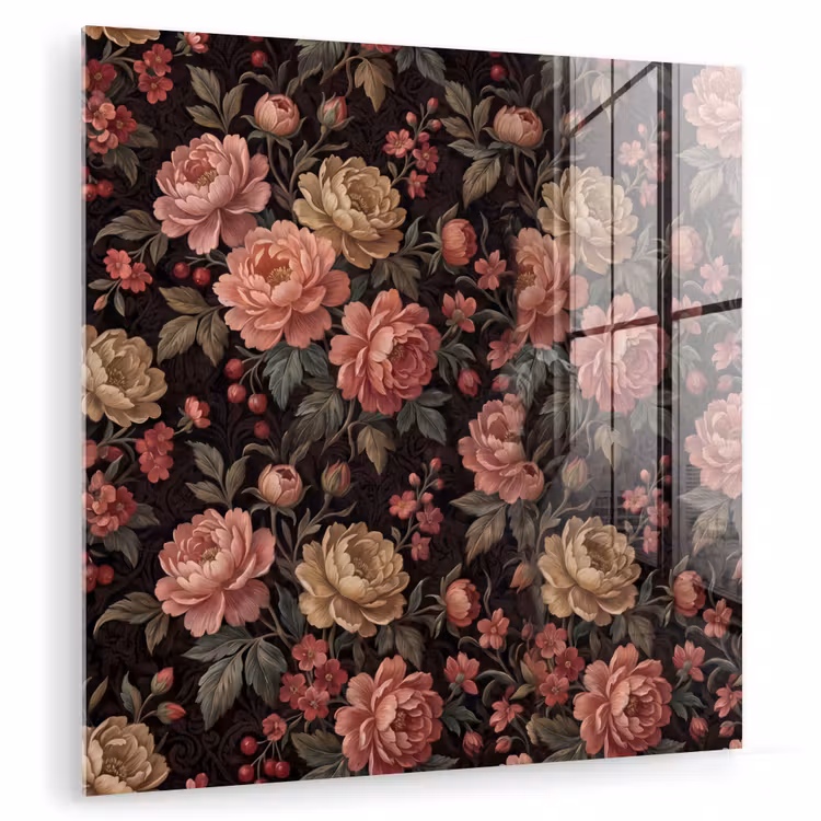 Bloemen - Patroon - Natuur - Vintage - Roze plexiglas 5mm klein -zzzproduct_nieuw