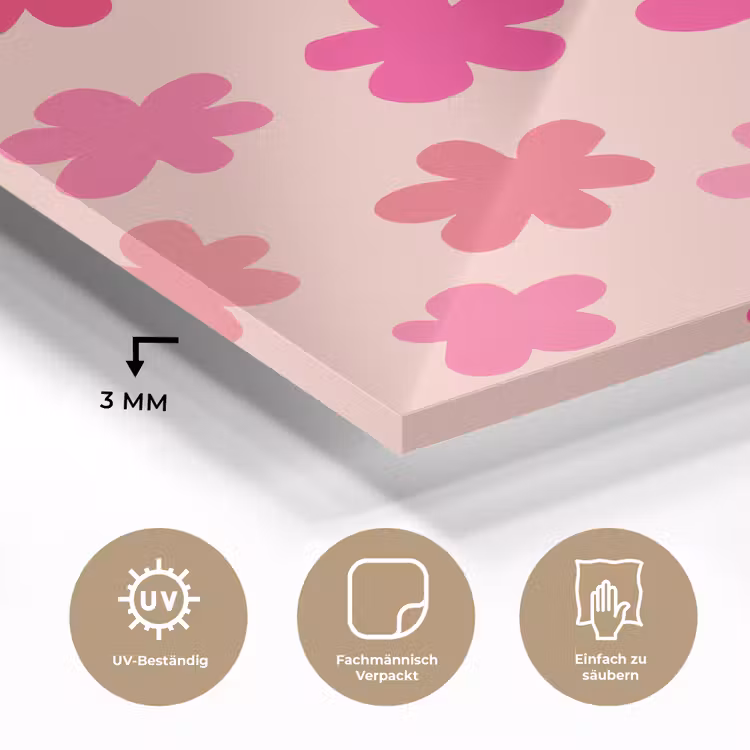 Bloemen - Patroon - Roze plexiglas 5mm klein -wsfeer2_DE