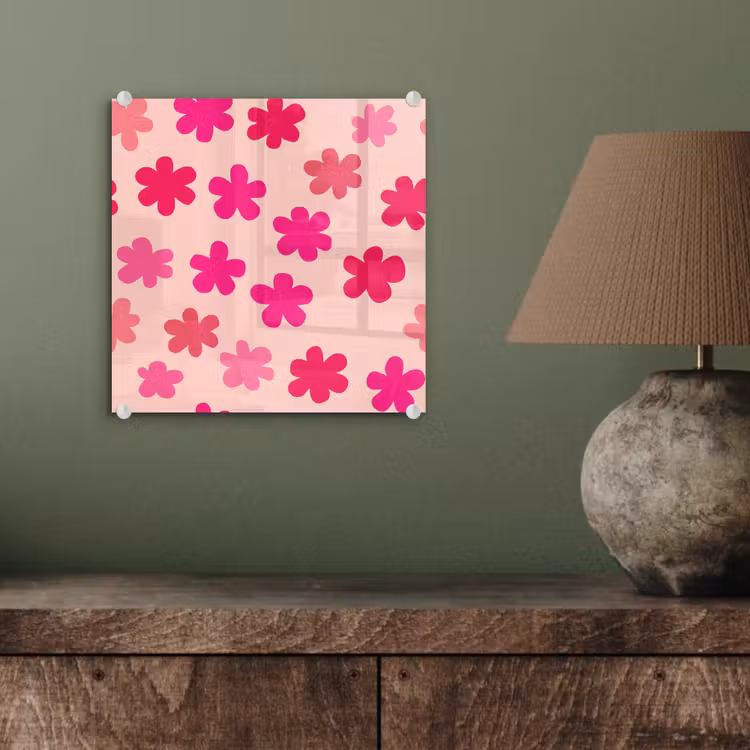 Bloemen - Patroon - Roze plexiglas 5mm klein -sfeer3