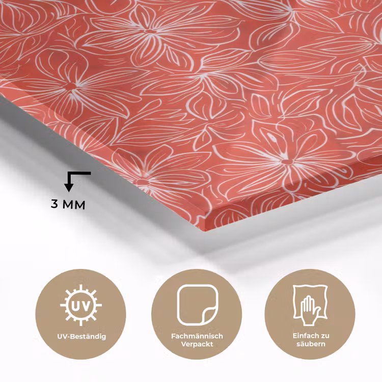 Bloemen - Patroon - Rood plexiglas 5mm klein 11 -wsfeer2_DE