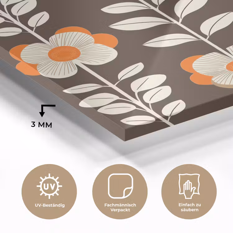 Bloemen - Retro - Bruin plexiglas 5mm klein 11 -wsfeer2_DE