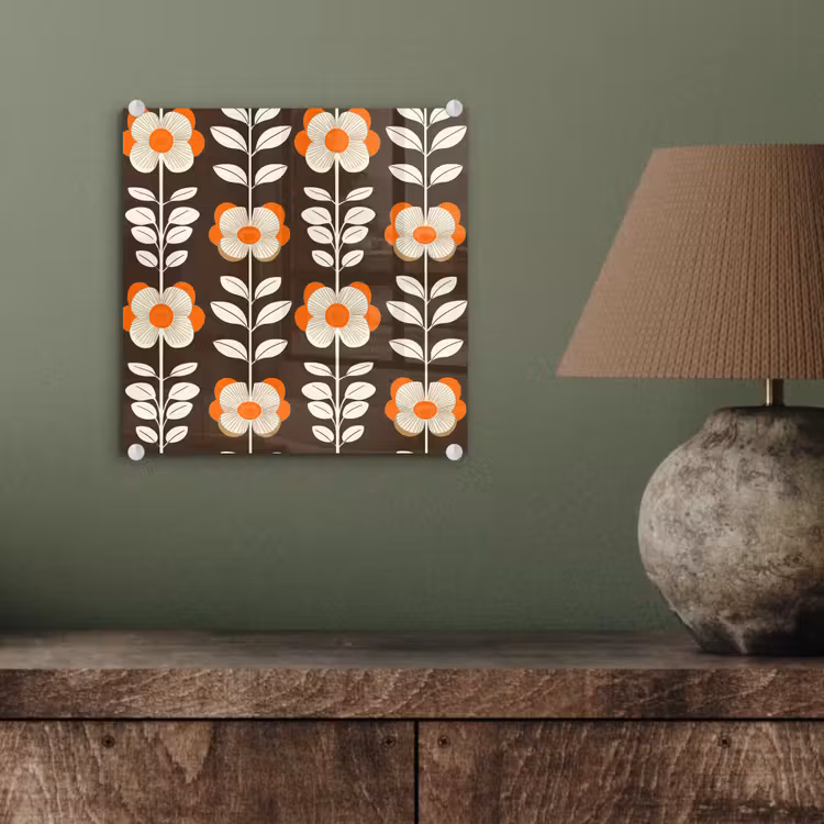Bloemen - Retro - Bruin plexiglas 5mm klein 11 -sfeer3
