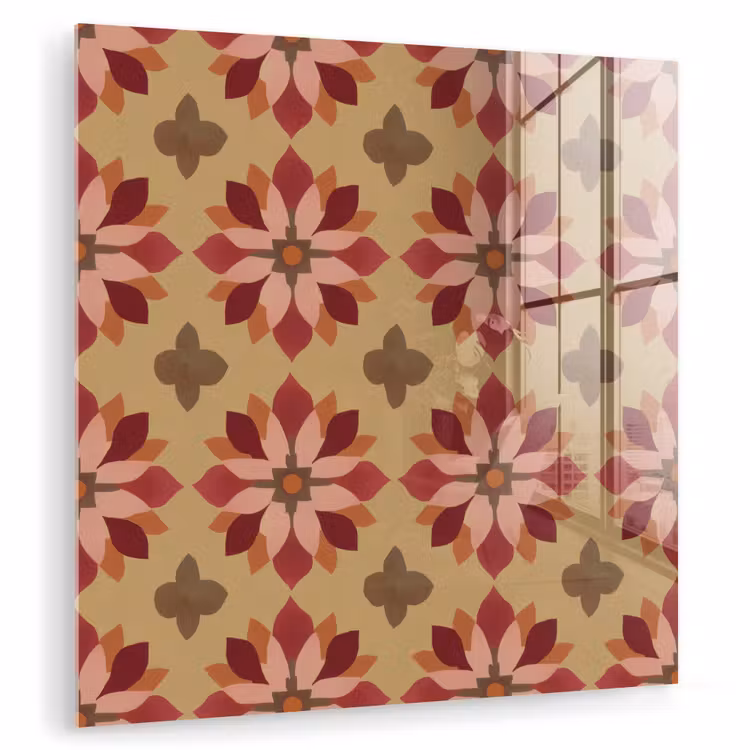 Bloemen - Retro - Groen plexiglas 5mm klein 11 -zzzproduct_nieuw