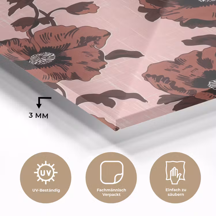 Bloemen - Retro - Rood plexiglas 5mm klein 11 -wsfeer2_DE